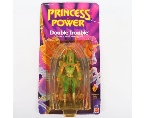 Vintage Princess of Power She-ra Double Trouble Glamorous double agent action figure carded sealed Mattel 1984. Product code 