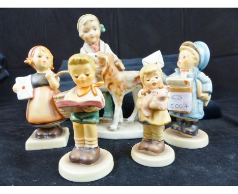 Four Goebel Hummel figurines and one other 