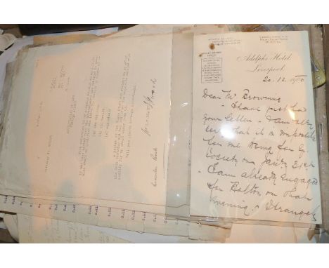 Box of mixed shipping and railway ephemera including a vintage depth weight