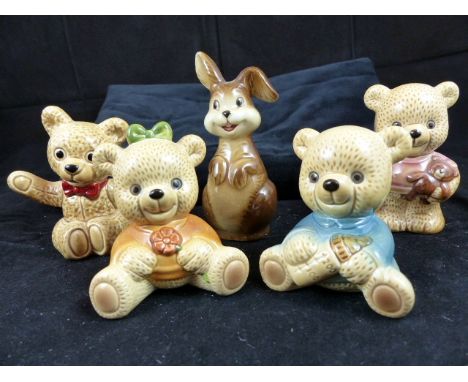 Five Hummel character animal figures
