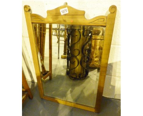 Wood framed bevelled edge mirror