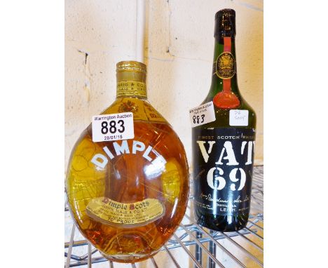 Bottle of VAT69 Scotch Whisky and Dimple Scots John Haig & Co whisky