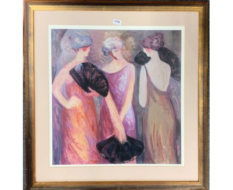 A large framed limited edition 503/975 lithograph pencil signed Barbara A Wool, size 86 x 86cm.