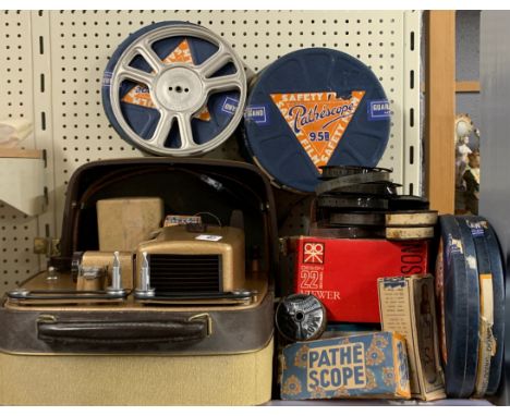 A vintage Speed Royal portable cine projector and other items.