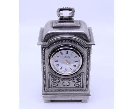 A pewter mantle clock, inscribed To Betty Boothroyd from NOAB 1999Property of Baroness Boothroyd