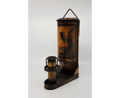 A 19th century Toleware student lamp, height 29.5cm
