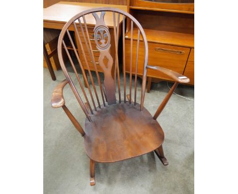An Ercol Golden Dawn elm and beech 316 model rocking chair 