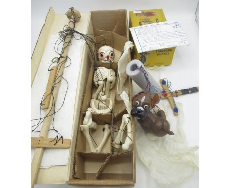 Pelham puppets SL Skeleton, boxed with instructions and Bengo standard puppet, boxed with instructions (2) 