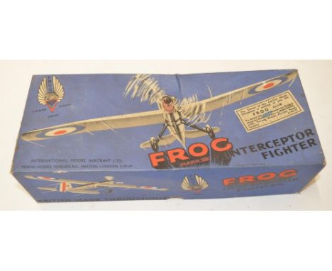 Vintage frog Mark IV Interceptor Fighter, boxed with instructions. 2 spare rubber bands and fully working wind up mechanism. 