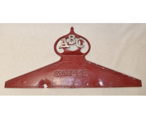 Vintage cast iron ABC cast iron garage sign, L59cm 