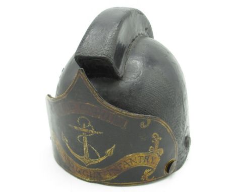 American revolutionary style leather helmet/headress for Rhode Island light Infantry 