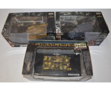 3 Forces Of Valor 1/35 scale diecast models, "Wirbelwind" Flakpanzer, Panzer IV Ausf G, Kursk 1943, German field ambulance 4x