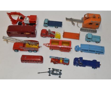 Vintage mostly diecast model vehicles including Corgi Major Toys International 6x6 truck, Chipperfield Circus with animal cag