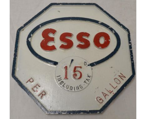 Vintage Esso petrol sign W25cm 