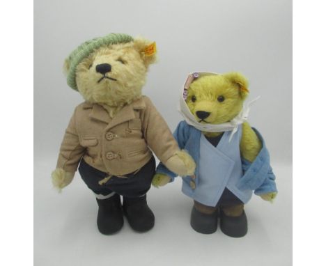 Steiff Nora Batty bear in golden mohair, H25cm, and Steiff Compo bear H25cm (2) 