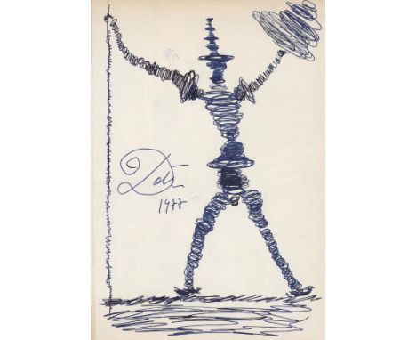 Artist: Salvador Dali (Spanish, 1904 - 1989). Title: "Don Quixote de la Mancha". Medium: Blue and black ink drawing on paper.