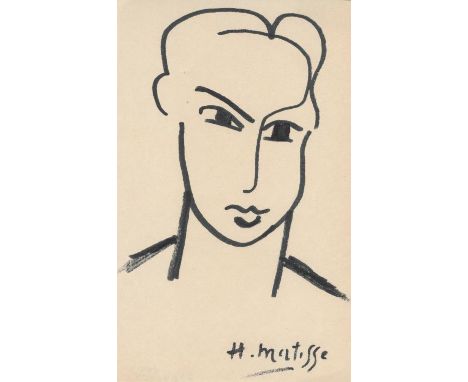 Artist: Henri Matisse (French, 1869 - 1954). Title: "Visage de femme [#2]". Medium: Ink and brush drawing on paper. Date: Com