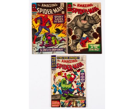 Amazing Spider-Man (1966) 40, 41, King-Size Special 3. # 40: Tracing outline indentation around cover Spidey figure [vg], # 4