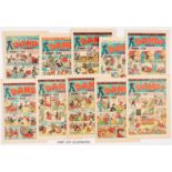 Dandy (1947) 335-359. Complete year issued fortnightly due to paper shortages. The Dandy was not