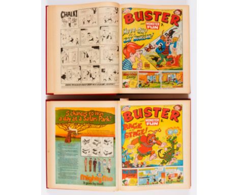 Buster and Monster Fun (1977) Complete year in two publisher's bound volumes. With Ivor Lott and Tony Broke, Terror TV, Pete'