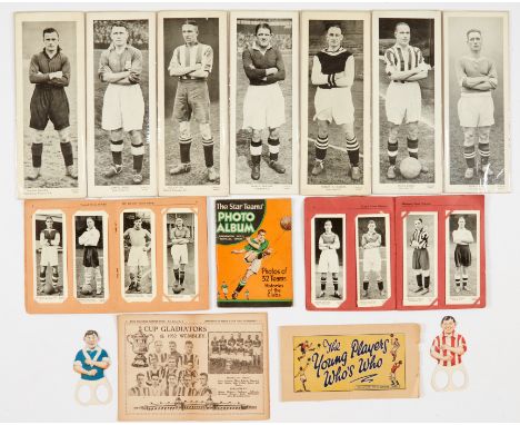 Topical Times Football Giveaways (1930s). 7 large portraits (10 x 4 ins each), Star Teams Photo Album, Miniature Panel Portra