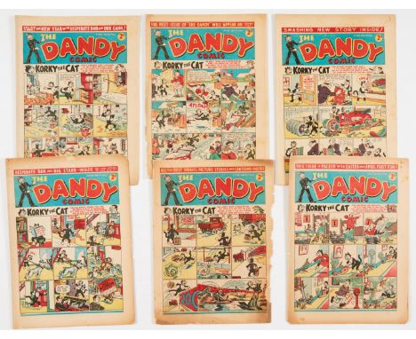 Dandy (1942) 205, 207-211 (Easter &amp; April 1st  Fun issue). Propaganda war issues. Desperate Dan in Lord Kitchener style a