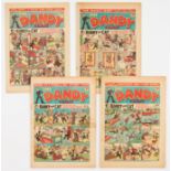 Dandy (1942) 213-216. Propaganda war issues. Mickey's Magic Book makes Hitler paint on the wall '