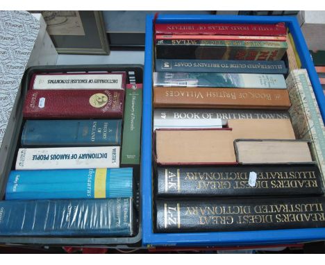 Books; AA illustrated guide on Britain's coast, 3 mile road atlas of Britain, Book of British villages, Book of British Towns