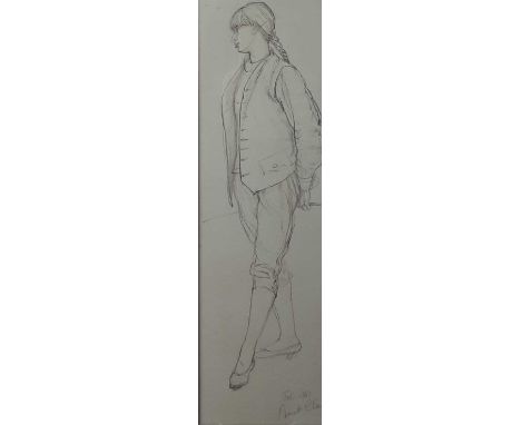 * DEREK CLARK, SKETCH OF A WOMAN ink on paper, signed and dated 1961mounted, framed and under glassoverall size 53cm x 23cm 