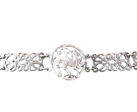 SILVER BRACELET, EDINBURGH 1967 of Celtic design, along with two other silver bracelets (3)Qty: 31 grams gross