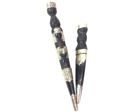 VINTAGE CHILD'S DUMMY DIRK, ALONG WITH A CHILD'S SGIAN DUBH each with Citrine mounted pommelsthe dirk 22.5cm longQty: 2Overal