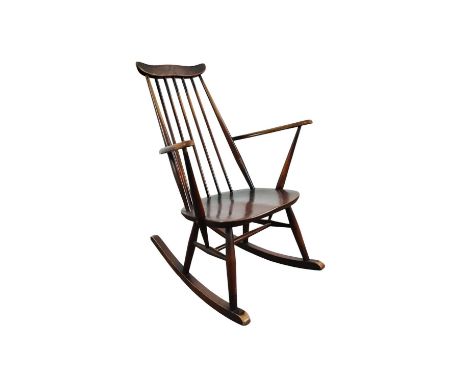ERCOL GOLDSMITH CHAIR, in dark stain