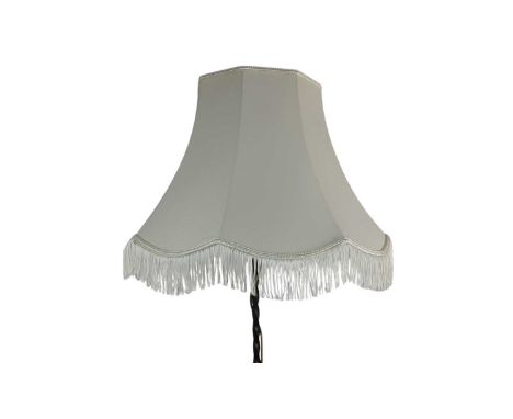WROUGHT METAL FLOOR LAMP, on tripod base, with shade172cm high