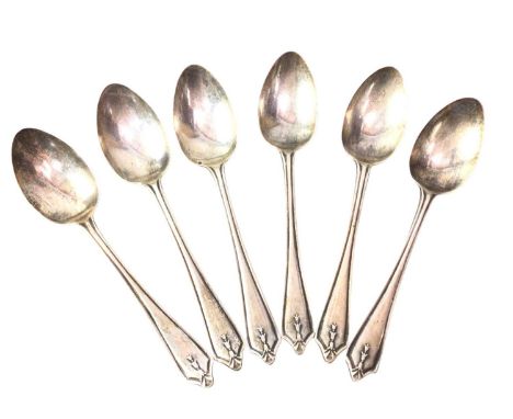 SET OF SIX SILVER TEASPOONS, ALONG WITH FURTHER SILVER the set of six spoons with Birmingham assay marks and dated 1929, alon
