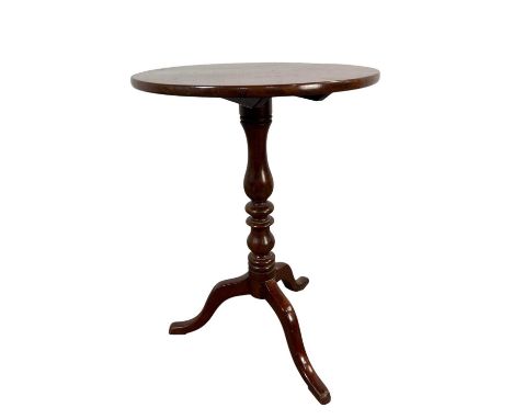 VICTORIAN MAHOGANY TILT TOP TABLE, on tripod supports 69cm x 48cm 