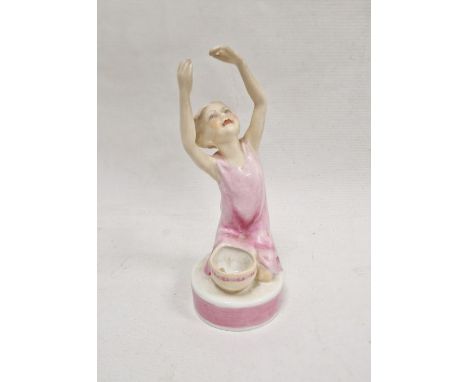 Royal Worcester figure of 'Bubbles', printed black marks, model no.3160, modelled by F G Doughty, modelled kneeling before a 