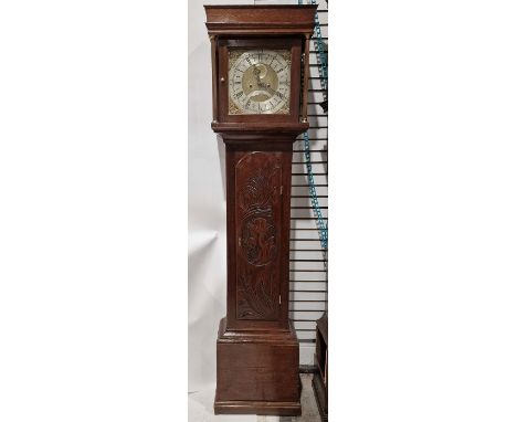 Georgian style oak eight-day longcase clock, the square brass dial marked 'Will'm Young Perth fecit', with subsidiary seconds