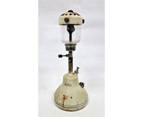 Vintage Bialaddin painted metal pressure table oil lamp, Model T10, made in England, approximately 44cm high