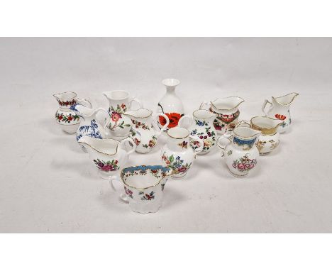 Royal Worcester 'Scratch Cross' porcelain cream jug, 11 other Royal Worcester cream jugs&nbsp;and a Wedgwood Susie Cooper des