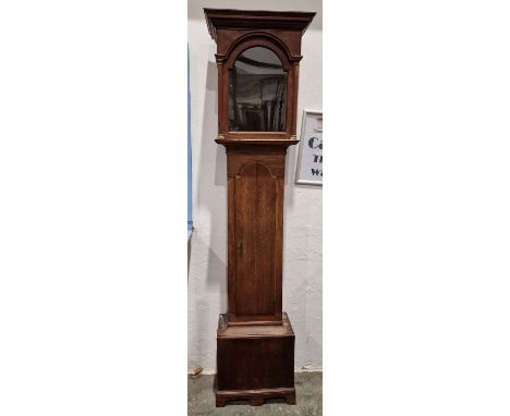 Two empty longcase clock cases, 216cm and 190cm (2)&nbsp;Condition ReportHood door aperture size - height 41.5cm, width 30cm 