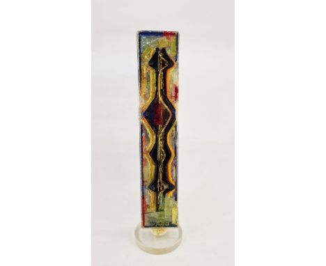 Edwin Waymouth, 1960's, 'Block Sarco II' multi-coloured abstract acrylic form&nbsp;built of pieces, on circular base, 44cm x 