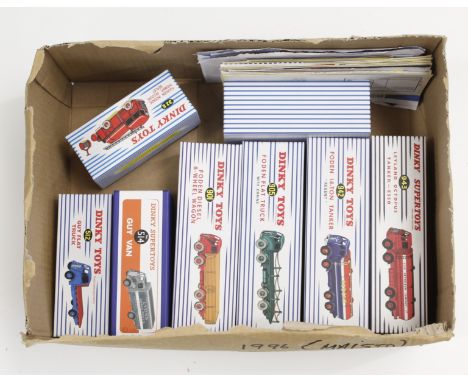8 Mattel Atlas Editions reproduction models of Dinky Toys including 32E Fougon Incedre, 512 Guy Flat Truck, 514 Guy Van Lyons