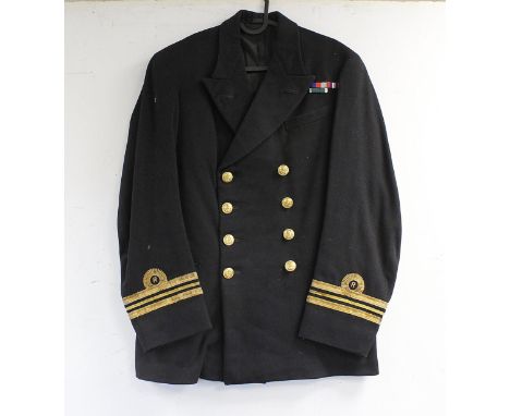 British Royal Navy dress uniform jacket having C I Shearer &amp; Son of Buckie label, brass naval buttons by Ed Stillwells an