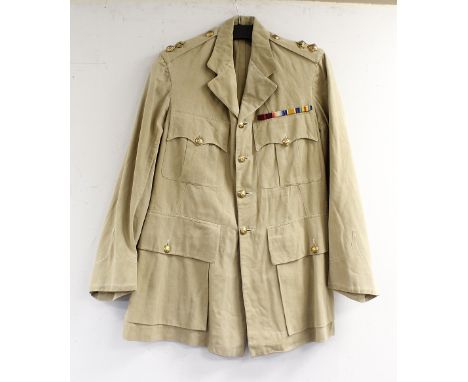 British Army dress uniform shirt or jacket having S Abdul Samad &amp; Co of Lucknow label, Welsh dragon brass buttons by Gaun