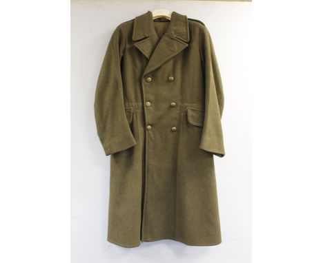 British Army dress uniform long jacket or greatcoat having Montague Barton Ltd of Leeds label dated 1943 "Greatcoat Dismounte