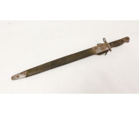 WWI Remington USA M1917 pattern bayonet in Jewell 1917 leather scabbard. 