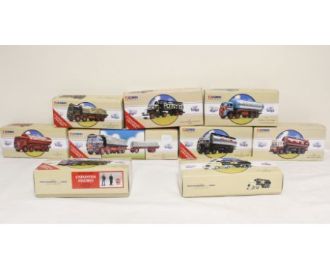 Nine Corgi Classic diecast model vehicle tankers including 97162 Pollock of Musselburgh, 97328 Major, 97367 Pointer, 97980 Es