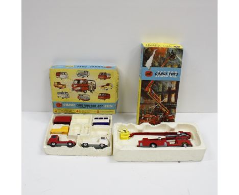 Corgi Toys diecast part Constructor set GS24 (incomplete) and 1127 Simon Snorkel Fire Engine, both boxed, (2)