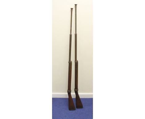 Pair of British WW1 practice spring bayonet training rifles. (2) Both marked WW Greener Birmingham and dated 1915. Light surf
