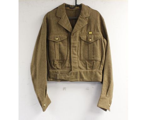 British Army dress uniform jacket having S Simpson Ltd Battledress Blouse 1949 pattern label dated 1951, "Quo Fata Vocant" (N